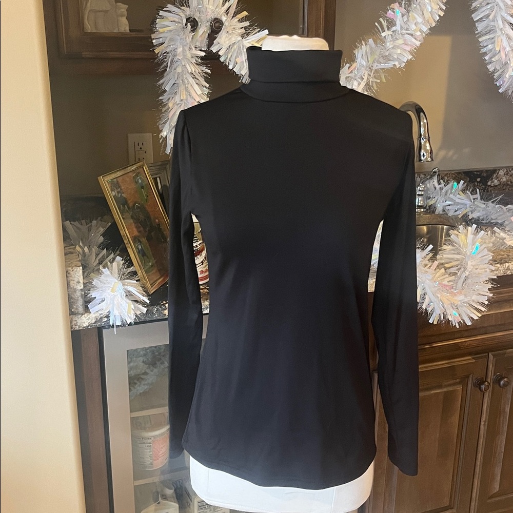 Black Solid Turtleneck Worn once - Picture 3 of 7